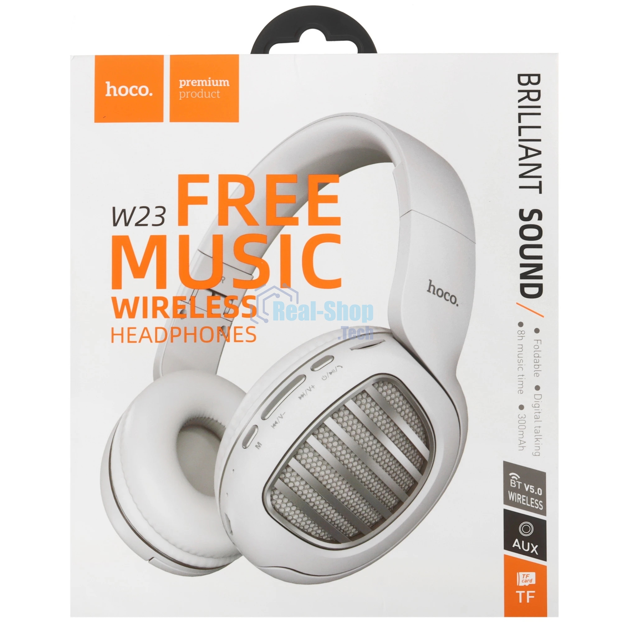 Беспроводные накладные наушники HOCO W23 BRILLIANT белый (6931474709615)