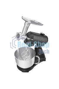 Кухонная машина KORTING KKM 0107 MB N, мощность 1500 Вт, 5 насадок, объем чаши 6.5 л, сенсорный дисплей/механическое управление, планетарное вращение, 11 скоростей, турборежим, импульсный режим, таймер, насадка для смешивания/крюк для теста/веничк/мясоруб