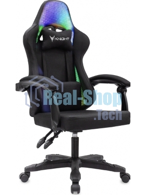 Кресло игровое Knight Wolf RGb черный, крестов. пластик