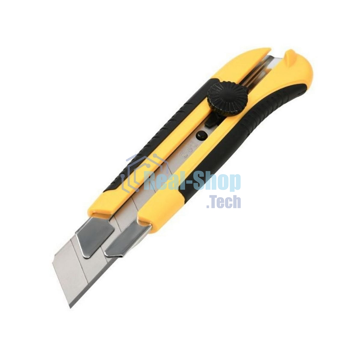 Технический нож Deli DL0035 25мм, ударопрочный корпус, кнопка блокировки, прорезиненная рукоятка