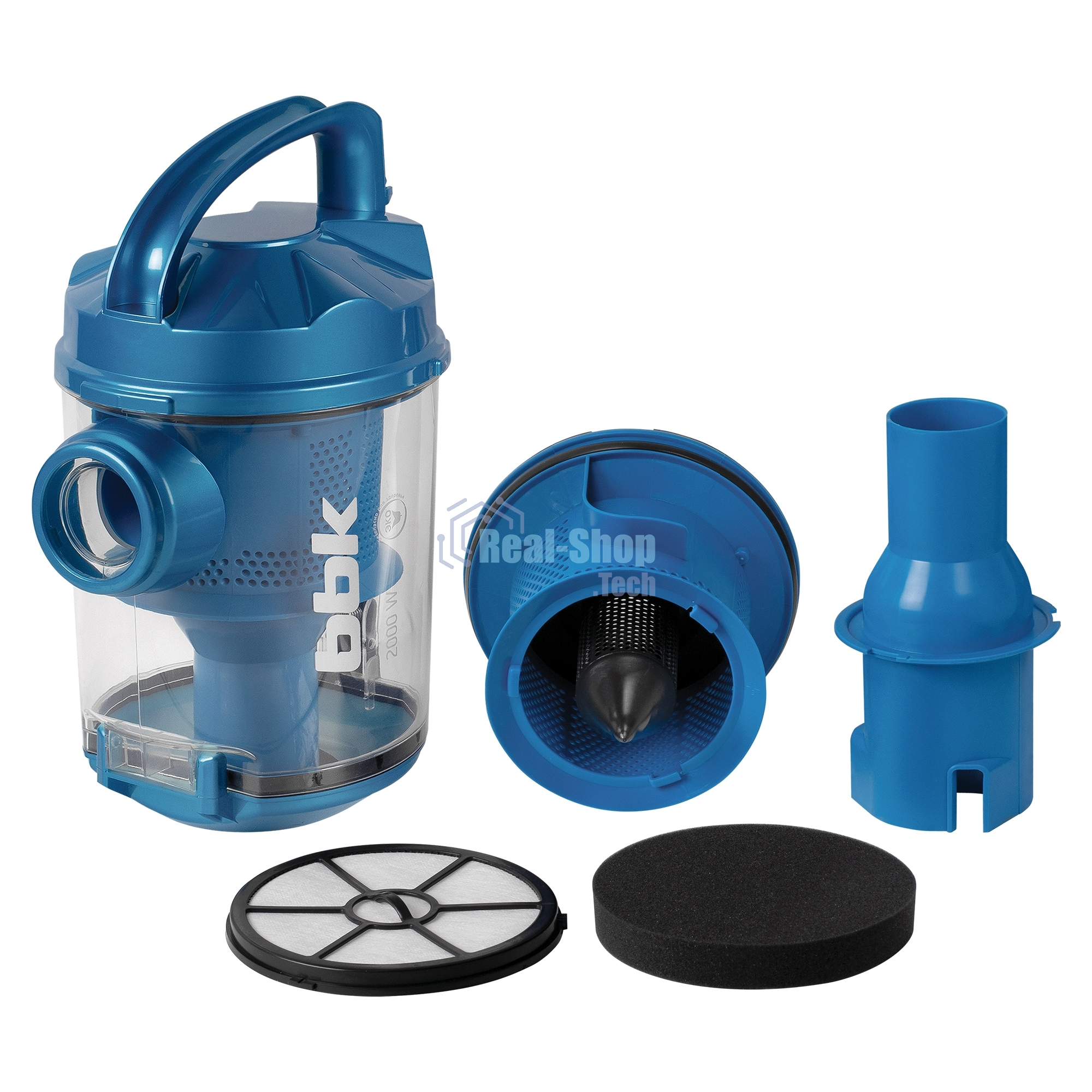 Пылесос BBK BV1506 синий, 320/2000Вт, уборка сухая, пылесборник циклон конейнер 2,5л