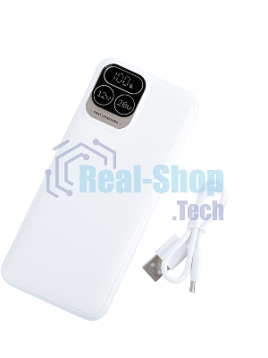Портативный аккумулятор Perfeo Powerbank Atomic Age 20000 mAh/LED дисплей/PD + QC 3.0/Type-C/2 USB/Выход: 5A, max 22.5W белый (PF_E1475)