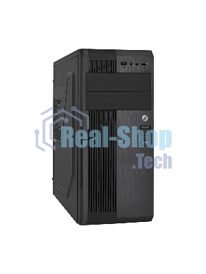 Компьютерный корпус Miditower ExeGate UN-605B Black, ATX, (UN500, 120мм), 2*USB, Audio, замок блокировки кнопки питания
