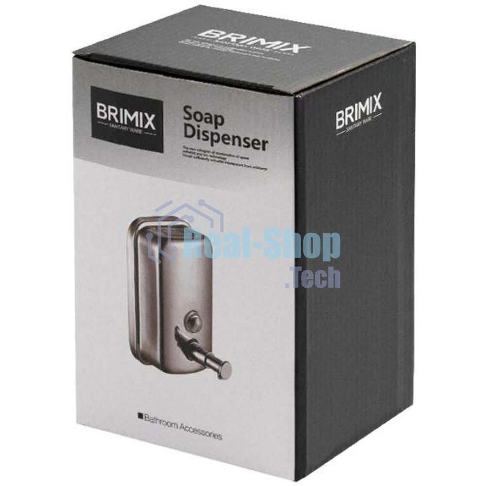Дозатор жидкого мыла настенный, металический с глазком, из нержавеющей стали 1000 мл BRIMIX 615