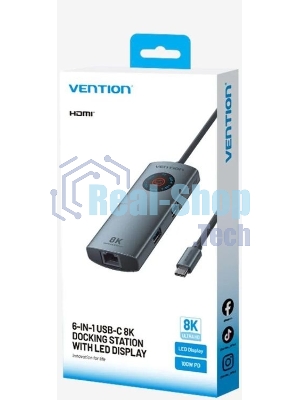 USB-концентратор Vention TQZHB, USB Type-C, USB/HDMI/RJ-45/USB Type-C, USB Type-C