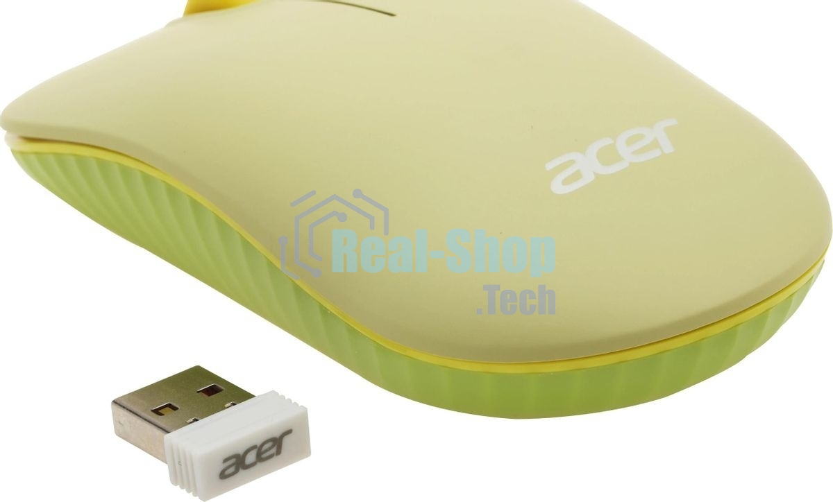 Комплект клавиатура + мышь Acer OCC205 беспроводной USB, 1200 dpi, зеленый/желтый