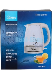 Чайник электрический Midea MK-8017 2200 Вт, 1.5 л, белый