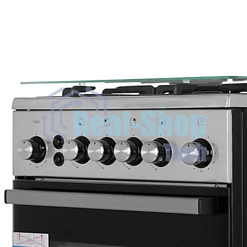Плита газовая De Luxe 5040.40Г (кр) ЧР-010 серебристый, конфорок 4 шт, духовка 46 л, 50 см x 85 см x 50 см