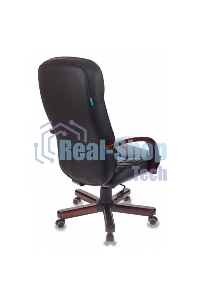 Кресло руководителя Бюрократ T-9908/WALNUT черный, кожа, крестовина металл