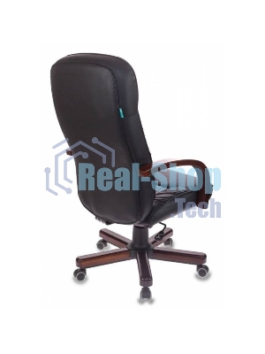 Кресло Бюрократ T-9908/WALNUT черный, кожа