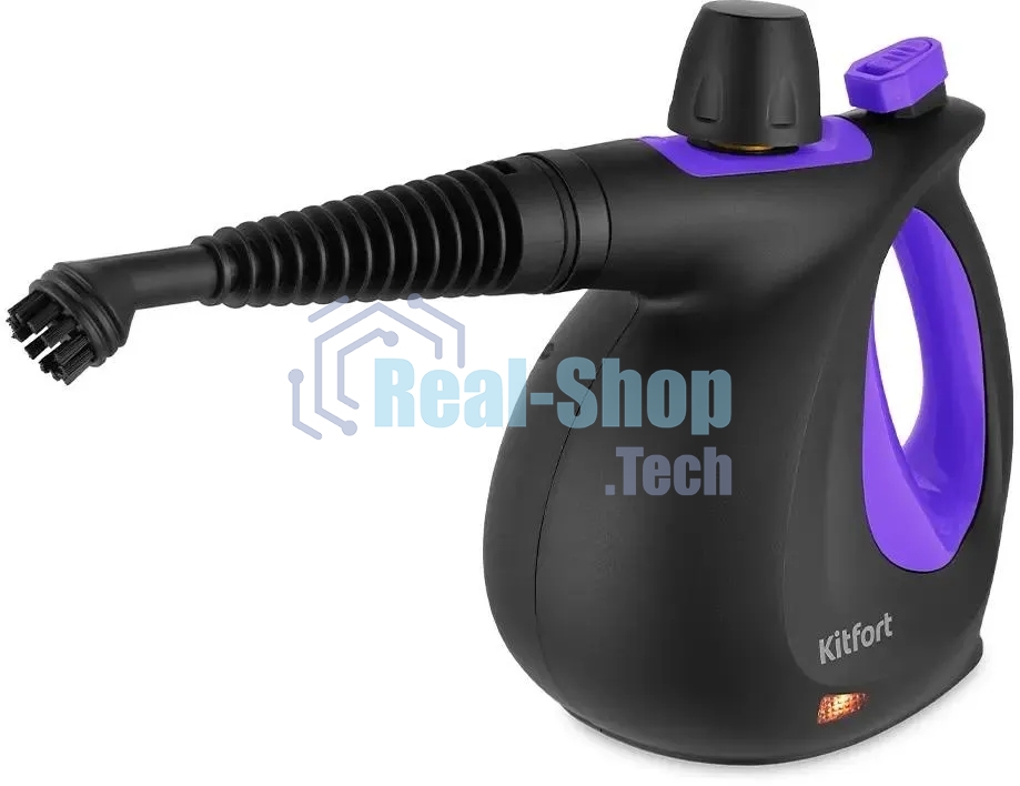 Пароочиститель ручной Kitfort КТ-9195 1050Вт черный/фиолетовый