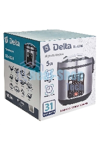 Мультиварка DELTA DL-6528 черная: 900 Вт,5л, 31 ПРОГРАММА (4)