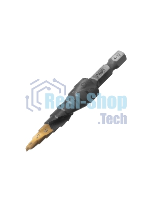 Сверло ступенчатое Denzel 4-5-6-7-8-9-10-11-12 мм, Р6М5, 6-гр. хвостовик 723602