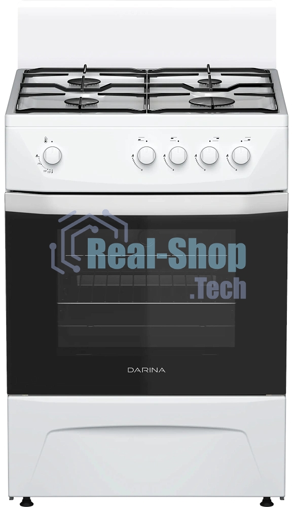 Плита газовая Darina C 1001 W белый/черный, конфорок 4 шт, духовка 50 л, 60 см x 85 см x 60 см