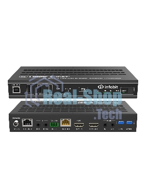 Удлинитель сигнала HDMI, USB Infobit iTrans E90U8K разрешение 8К/30, USB 2.0 до 90 метров, eARC