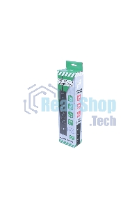 Бытовой удлинитель PowerCube, 3 р с/з вык.,3USB, 3500 Вт, 16А, 1.9 м, 3x1,0 черный PC-6B-2M