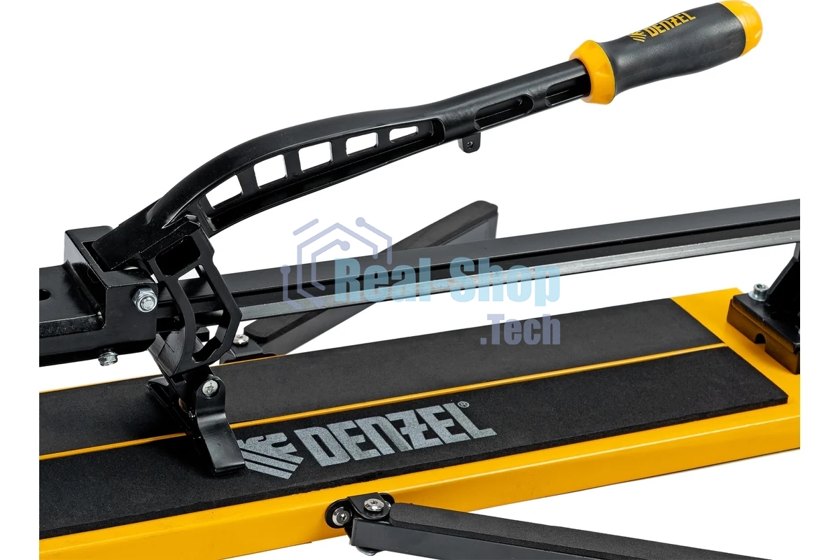 Плиткорез рельсовый Denzel 600х16мм, каретка на подш., стальная станина, усил. рукоятка-пенал
