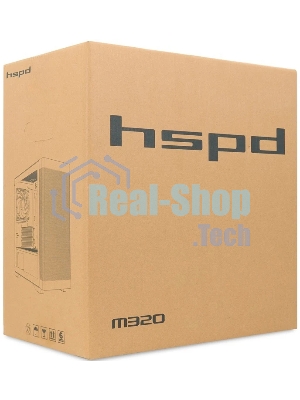 Компьютерный корпус без блока питания HSPD M320, Mesh Mini-tower, черный, slide TG, 0.45 SPCC, 2x140мм ARGb+1x120мм ARGb mATX, mITX 160/340/184мм 2x2.5