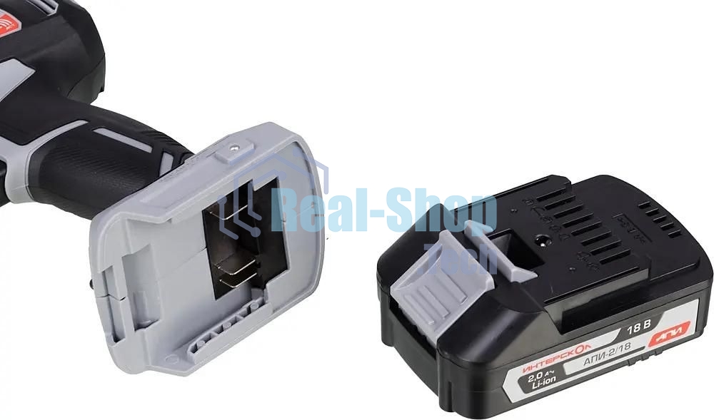 Дрель-шуруповерт аккумуляторная ИНТЕРСКОЛ ДАУ-13/18ВК, Аккумуляторный, 18В, 2 АКБ, Ударный, Кейс