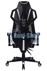 Кресло игровое Cactus CS-CHR-090BLW черный/белый, сиденье черный/белый, эко.кожа, крестовина пластик, пластик черный/белый