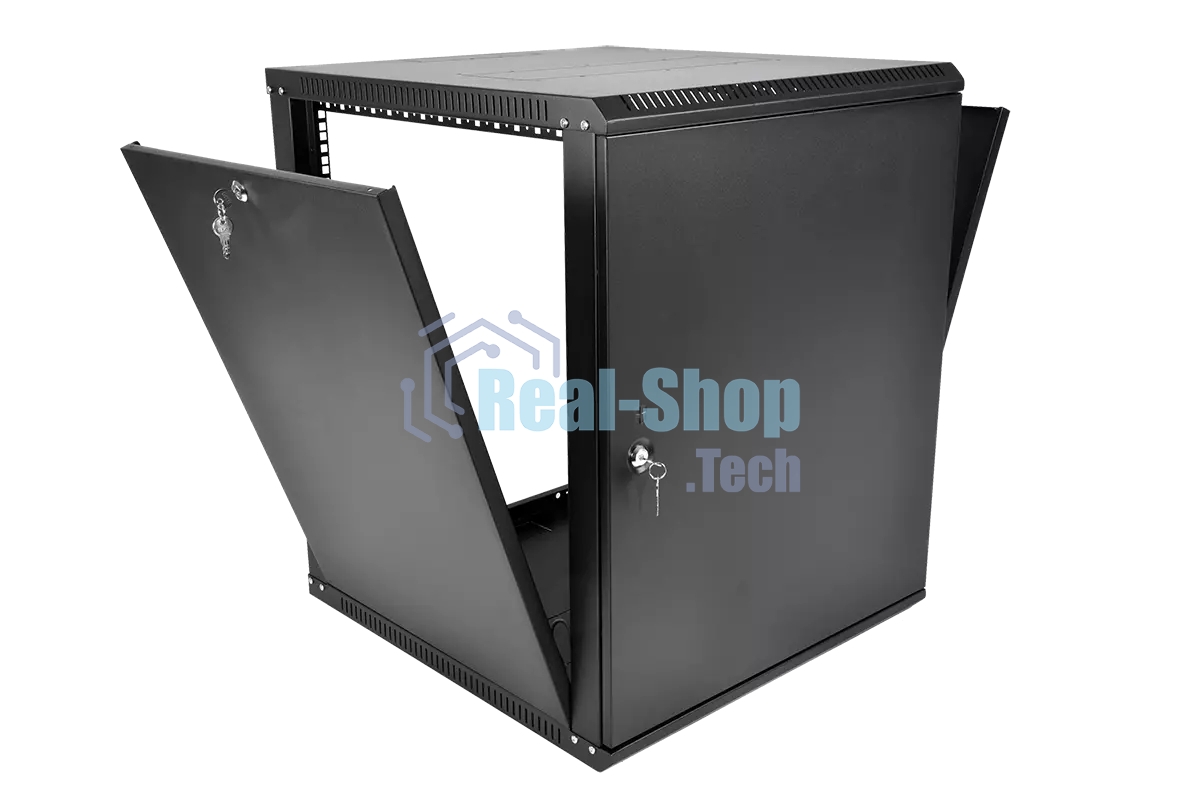 Шкаф телекоммуникационный настенный разборный ЦМО ЭКОНОМ 15U (600 350) дверь металл, черный