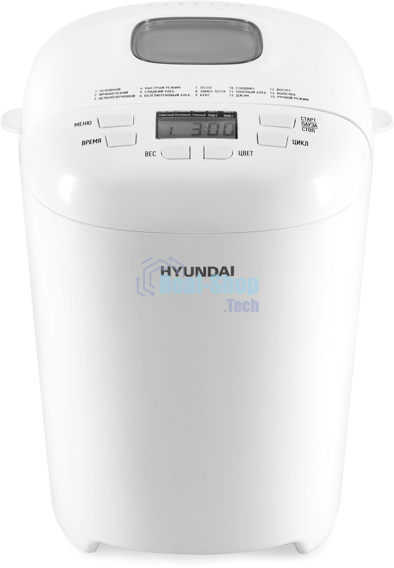 Хлебопечка Hyundai HYBM-M0714 белый, 550 Вт, 0.9 кг, 15 программ