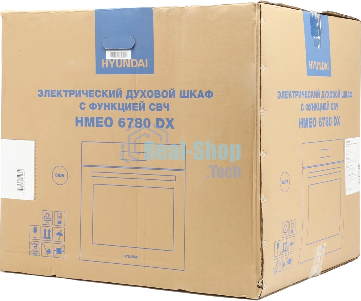 Духовой шкаф электрический Hyundai HMEO 6780 DX черное стекло/серебристый