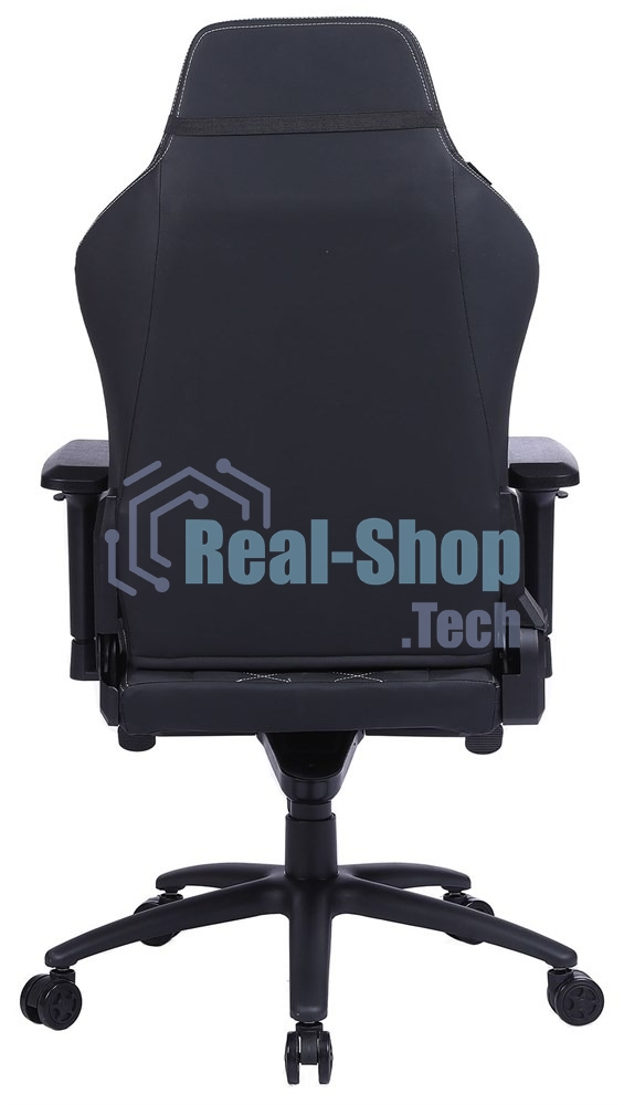 Кресло игровое Cactus CS-CHR-0112BL черный, сиденье черный, эко.кожа, с подголов. крестовина металл, пластик черный