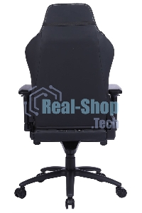 Кресло игровое Cactus CS-CHR-0112BL черный, сиденье черный, эко.кожа, с подголов. крестовина металл, пластик черный