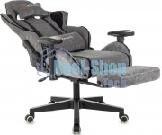 Кресло игровое Бюрократ Zombie Drift/F серый/черный, крестов. пластик, подст. для ног