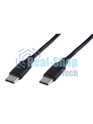 Кабель USB2.0 Cablexpert CC-USB2-CMCM-60-1M, Type-C/Type-C, 3A, 60Вт, PD/QC3.0, медь, 1м, черный, пакет