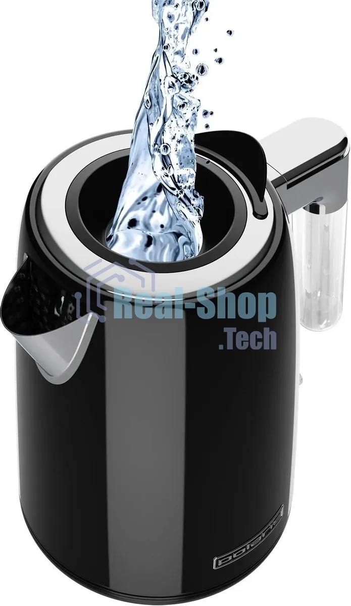 Чайник электрический Polaris PWK 1746CA Water Way Pro 1.7л. 2200Вт черный (корпус: нержавеющая сталь)