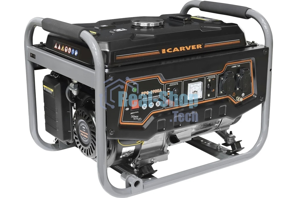 Электрогенератор бензиновый Carver PPG-3900A, 3.2 кВт, 67 дБ, 42 кг