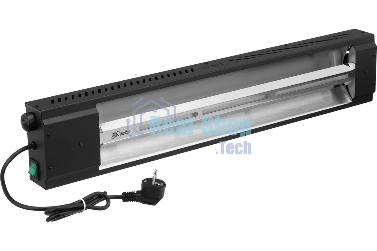 Обогреватель инфракрасный MTX КМИ-2000, черный, кварцевый, 2000 Вт, 20 м2, плавная регулировка мощности