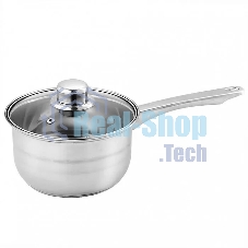 Ковш WEBBER BE-155/2 из нерж стали со стеклянной крышкой (d=16; 1.9 л) (12)