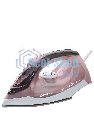 Утюг Eurostek EEI-2403 розовый/белый, 2400 Вт, 45 гр/мин, 130 г/мин, 250 мл