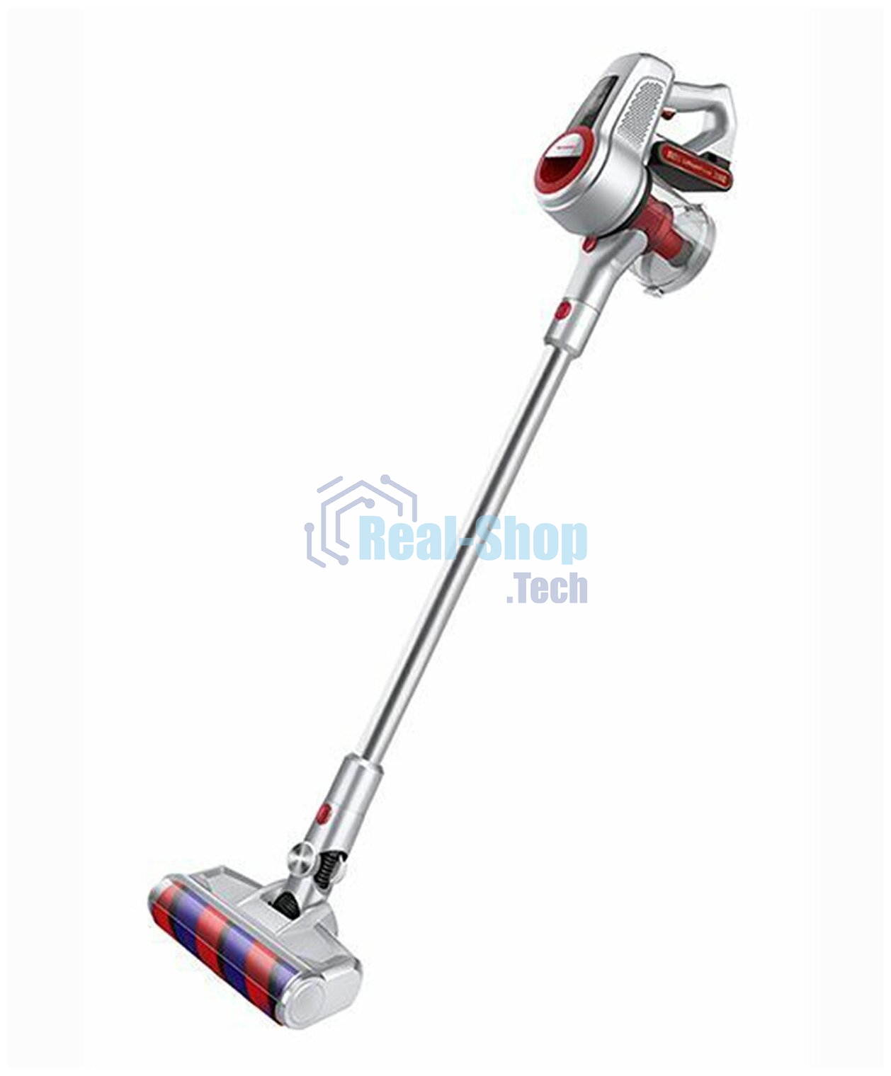 Пылесос вертикальный Sharp ECSB72RS серебристый/красный, питание от аккумулятора, 95 Вт, уборка сухая, пылесборник 1 л, работа от АКБ max 36 мин