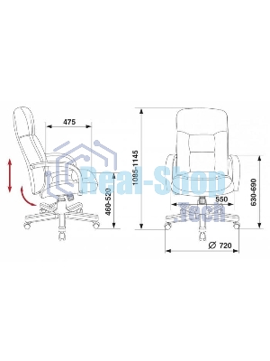 Кресло Бюрократ T-9908/WALNUT черный, кожа