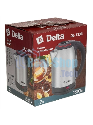 Чайник электрический Delta DL-1330 нерж с красным