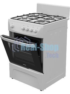 Плита газовая Darina C 1001 W белый/черный, конфорок 4 шт, духовка 50 л, 60 см x 85 см x 60 см