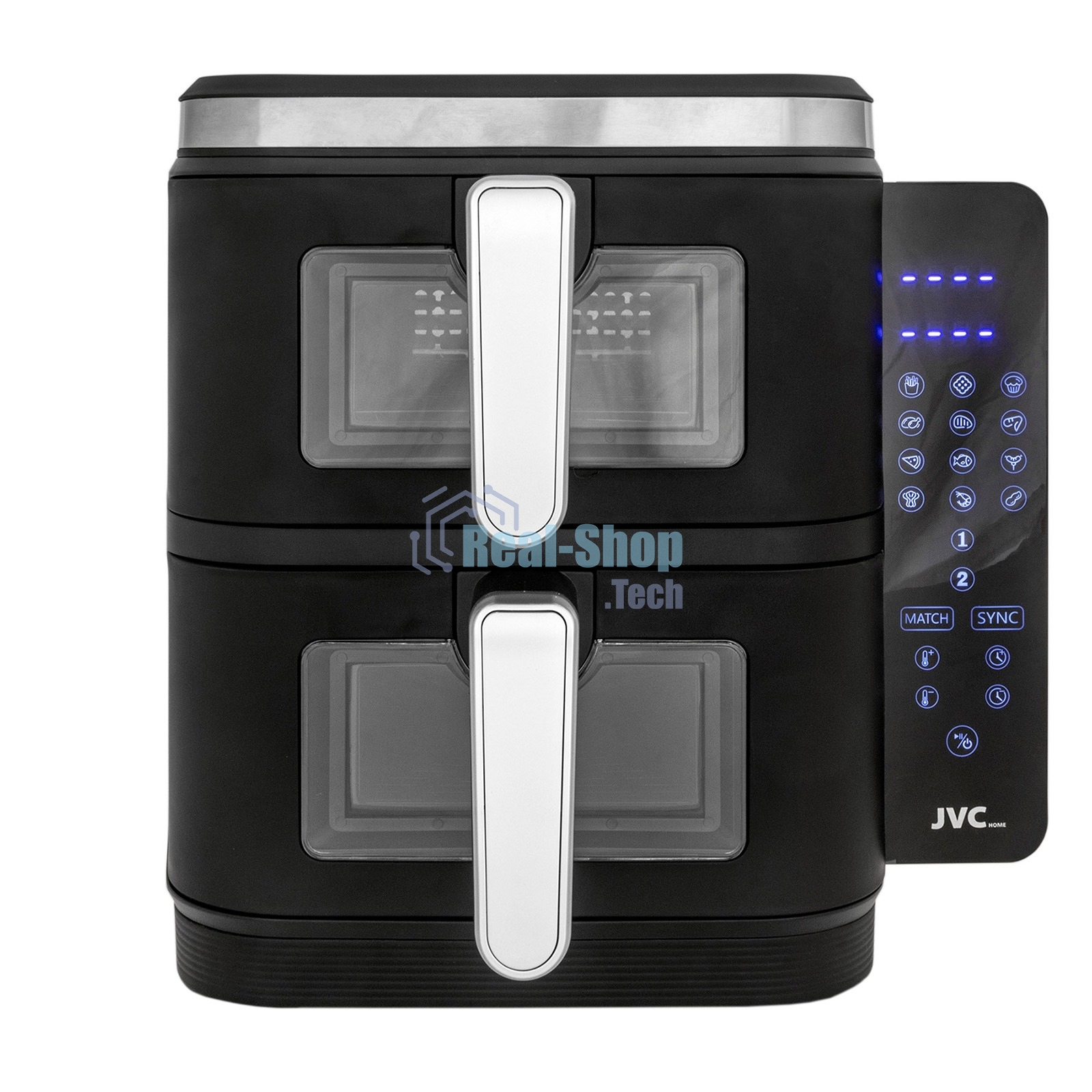Аэрогриль JVC JK-MB105 черный, 3400 Вт, 12 л, сенсор, 10 программ