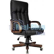 Кресло руководителя Бюрократ T-9932Walnut черный, кожа, крестов. металл/дерево