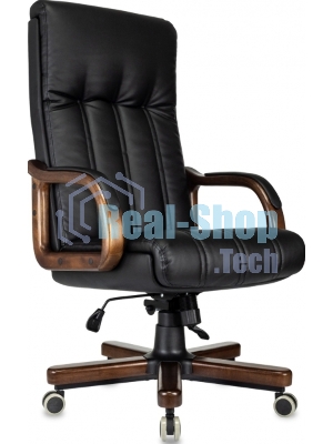 Кресло руководителя Бюрократ T-9932Walnut черный, кожа, крестов. металл/дерево