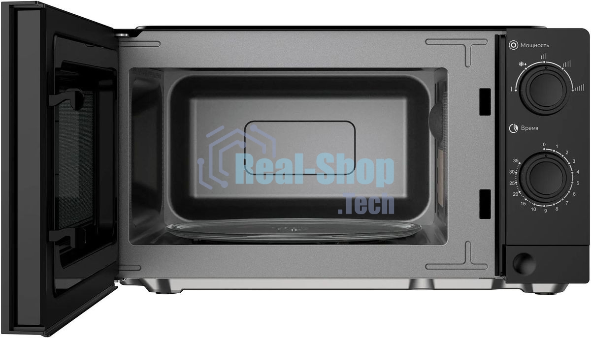 Микроволновая печь Oasis MW-70XB черный, 20 л, 700 Вт, переключатели - поворотный механизм