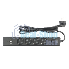 Бытовой удлинитель PowerCube, 4 р с/з вык.,3USB, 3500 Вт, 16А, 1.9 м, 3x1,0 черный PC-7B-2M