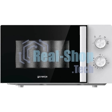 Микроволновая печь Gorenje MO17E1WH белый, 17 л, 700 Вт, переключатели - поворотный механизм