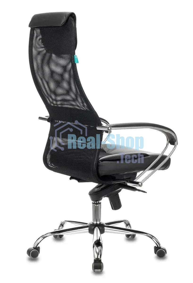 Кресло руководителя Бюрократ CH-609SL/BLACK TW-01 TW-11 черный, спинка сетка, искусст.кожа/ткань, крестовина хром