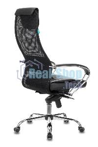 Кресло руководителя Бюрократ CH-609SL/BLACK TW-01 TW-11 черный, спинка сетка, искусст.кожа/ткань, крестовина хром