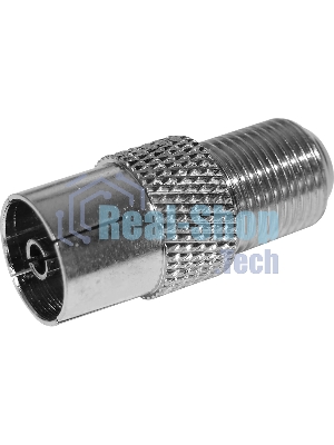 Переход гнездо F –гнездо TV. Коаксиальный переходник F на TV гнездо, никелированный сплав меди