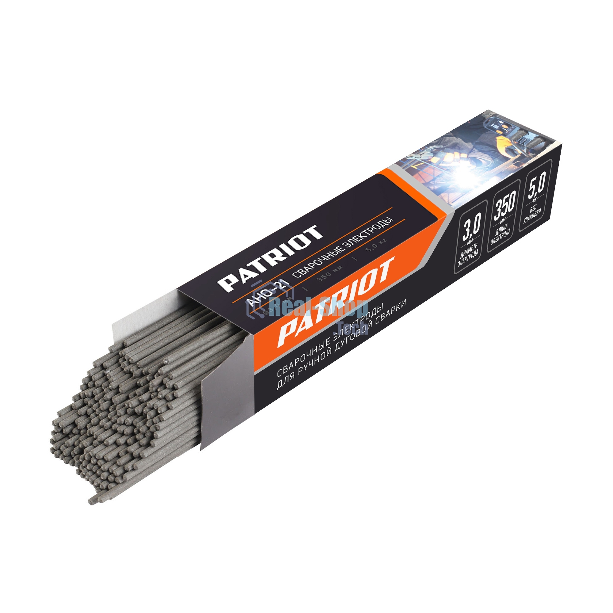 Электроды сварочные PATRIOT, марка АНО-21, диам. 3,0мм, длина 350мм, уп. 5кг